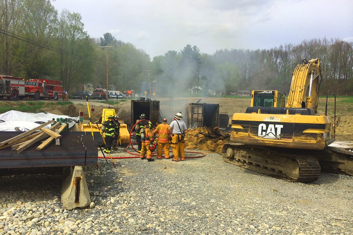 CR 111 Bridge over the Hoosic River construction